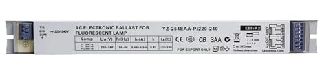 Reattori per lampade fluorescenti, YZ-254EAA 220-240V 2 * 54W T5 Reattori elettronici for lampada fluorescente a tubo HO T5 58W * 2 T8