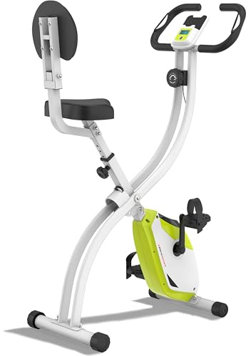 Ultrasport F-Bike 200B Vélo d'appartement pliant avec capteurs de pouls à la main, avec dossier, Grün