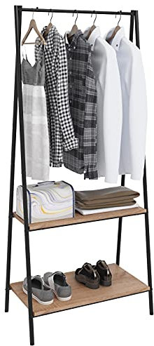 WOLTU Garderobenständer Kleiderständer mit Ablage Wäscheständer mit Schuhregal Kleidung Ständer Regale Schlafzimmer