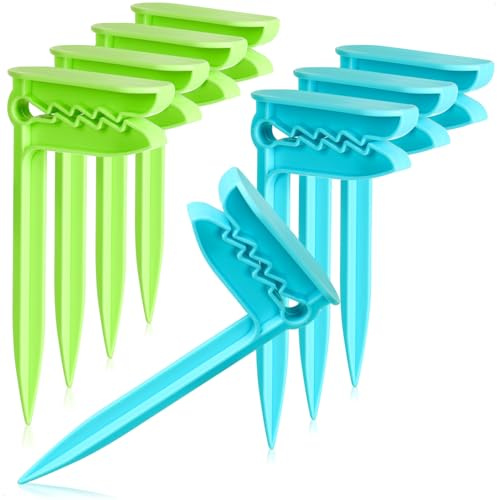 com-four® 8x Mollette per Teli da Mare - Clips per Asciugamani da Spiaggia per Fissare - Ideale per Spiaggia, Viaggio, Campeggio o Picnic