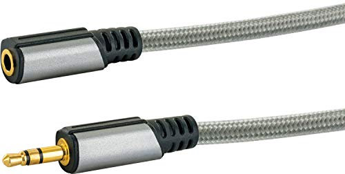 AINSTEIN -AIAU3050- Klinken Verlängerungskabel/ 5 m Audiokabel/Klinkenstecker (3,5 mm) > Klinkenbuchse (3,5 mm)/ AUX-Kabel/Premiumkabel