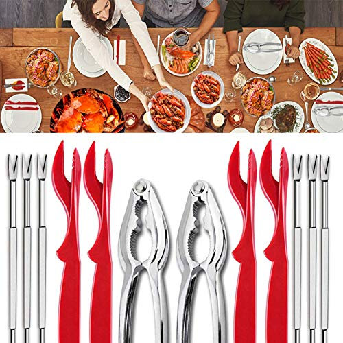 BESTEU 12 unids/set mariscos herramientas cangrejo galletas nuez galletas tenedores set abridor mariscos langosta pierna Sheller cuchillo cocina Accesorios