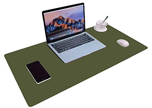 Ruby Lil Schreibtischunterlage aus Leder, 88,7 x 40,6 cm, dickes Mauspad, Tastatur-Mauspad/Schreibtischauflage, für Arbeiten und Zuhause, Grau, 78,7 x 40,6 cm