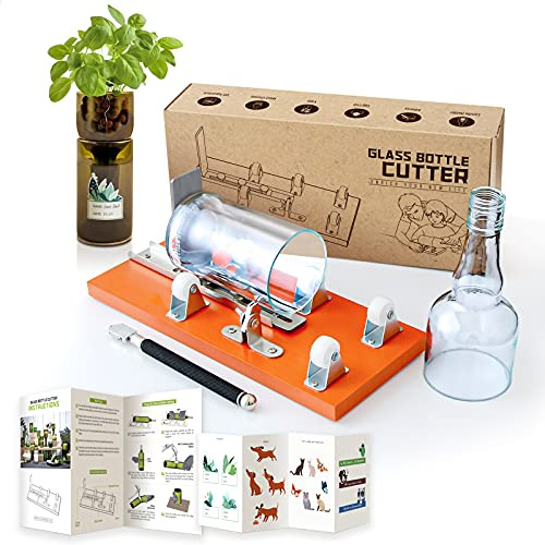 Bloomoak Glassflasche-Schneider, das Schneider Werkzeug Set für die Flashe, DIY Schneider-Maschine Bausatz für Wein, Whisky, Bier, Champagner, Mason Jars, runde Flasche mit Beschützer
