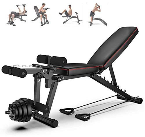 GJXJY Hantelbank Set Klappbar 2 In 1 Multifunktions-HantelbäNke & Sit-Ups Bank, Mit Hochwertigem Dickem Polster SchräGhantelbank FüR Das GanzköRpertraining