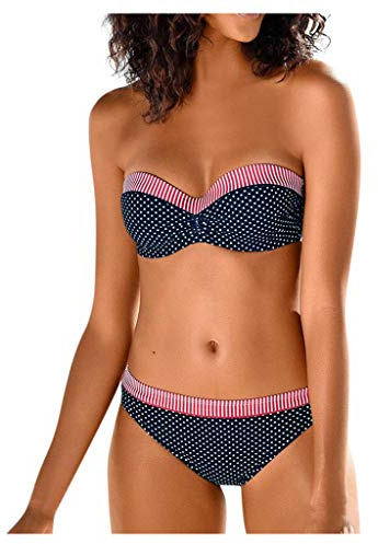 Bikinis Mujer Push up sin Tirantes,Conjuntos De Bikini Traje De Baño Bikini con Aros y Estampado Floral Push Up Summer Swimsuit Traje de Baño Ropa de Playa