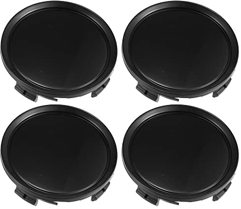 X AUTOHAUX 4pcs Universal 74mm Dia 4 Clips Wheel Tyre Center Hub Caps Cover Hubcap Black for Auto Vehicle