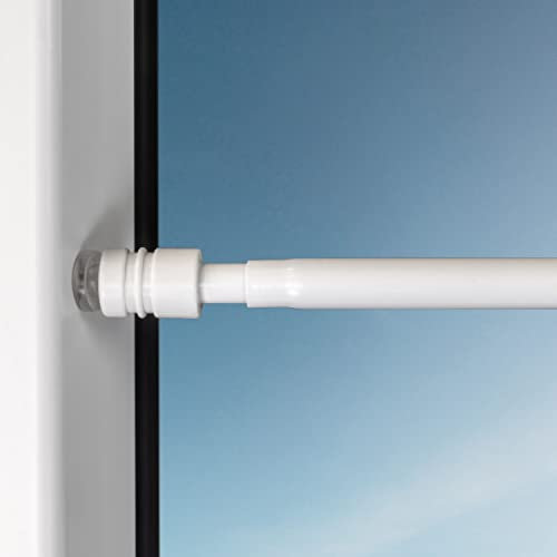 Deco4Me Gardinenstange zum Klemmen (Weiß, 60-90 cm - 1 Stück) ausziehbare Klemmstange für Gardinen & Scheibengardinen - einfache Montage am Fensterrahmen, ohne Bohren & Kleben - max. Tragkraft 2 kg