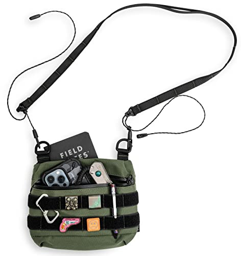 TACTICAL_GEEK Cache L2 EDC Sling Bag, tragbare Nylon-Crossbody-Tasche, Organizer, EDC MOLLE-Tasche, multifunktionale Schultertasche, kleine Tasche für tägliches Wandern, Grün