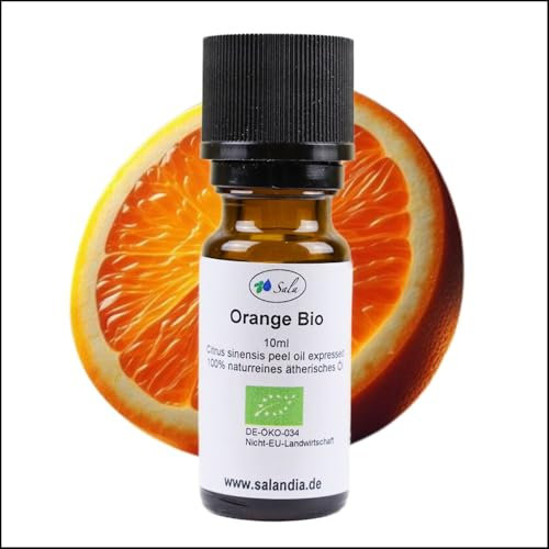 Sala Orangenöl ätherisches Öl süß kaltgepresst naturrein BIO - zum Verzehr - 100% naturrein (10 ml)