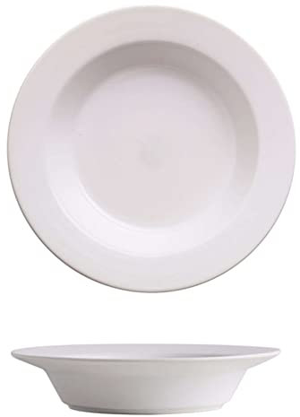 Plato Sopero Grande De Cerámica con Borde, Juego De 2 Cuencos para Pasta, Plato para Servir Ensalada, Apto para Microondas Y Horno.-blanco-20x20x4cm, 500ml