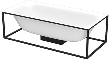 BetteLux Shape Rechteck-Badewanne freistehend 190x90x45cm, 2 Rückenschrägen, 3453-000Plus, Farbe: Weiß glänzend