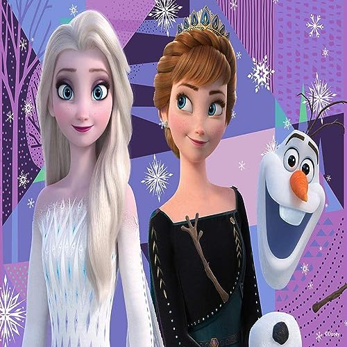 Grandi Giochi PUR01000 Frozen, ELSA, Anna e Olaf Eiskönigin II horizontales Linsenpuzzle mit 200 Teilen und 3D-Effektverpackung-PUR01000