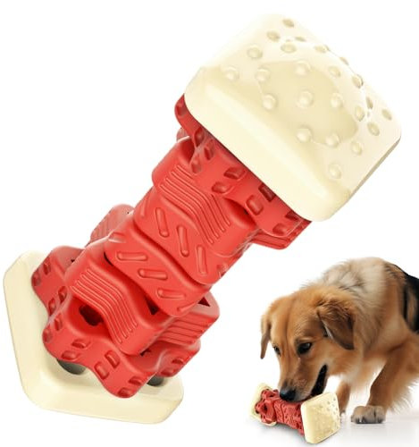 RUXAN Hundespielzeug Unzerstörbar für Große Hunde, 3 in 1 Tough Puzzle Hundespielzeug Intelligenz mit Rindergeschmack Hunde Kauspielzeug, Reinigt Zähne und Zahnfleisch