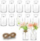Vmgigig 12PCS Small Glass Bud Vases, Mini Vintage for Flowers, Small Vase Set for Decorative Table, Wedding Party, Home