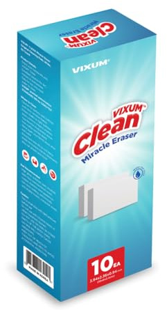 VIXUM CLEAN Miracle Eraser Pads, 10 Count – Multi-Surface, Chemical-Free Cleaning Pads for Home (10, 3.94 x 2.36 x 0.94)