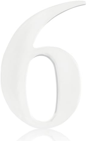 Bwintech 1 pz 75 mm altezza (7,6 cm) cromato autoadesivo nastro numero 6 in acciaio inox 304 numero civico, adatto per porte anteriori, legno, composito, UPVC