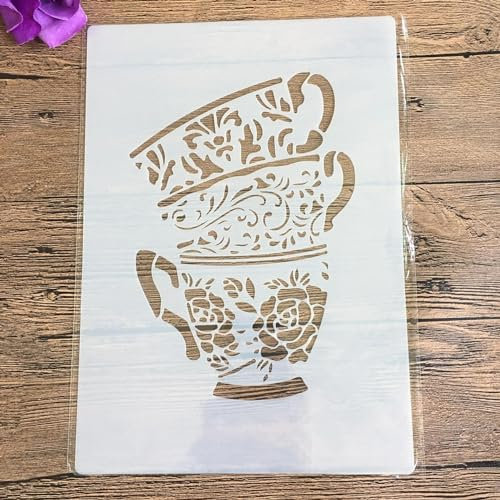 Totenkopf-Schablone, A4, 29 x 21 cm, Mandala-Schablonen, Wandmalerei, Scrapbooking, Ausmalen, Prägealbum zum Malen und Dekorieren