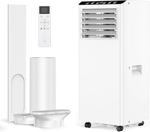 Condizionatore Portatile 9000 Btu, Deumidificatore, Ventola a 2 Velocità, Modalità Di Riposo Intelligente, Riscaldamento Insonorizzato Con Tubo Di Scarico Dell'Aria Telecomando Per Ufficio Domestico