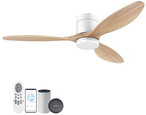 cumilo - Smarte Deckenventilatoren mit Lichtern Fernbedienung, Leiser Gleichstrommotor mit Alexa Google Voice App, Moderner Indoor Outdoor Deckenventilator für