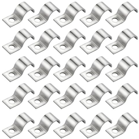 25 Pezzi Morsetto per Tubo a Foro Singolo, Fermacavo Unico Foro in Acciaio inox, Morsetto per Tubi Parti di Fissaggio per il Fissaggio di Tubi con Guaine per Cavi Ø 15-16 mm