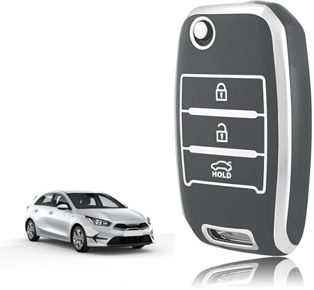 TOOMUME Funda Llave TPU, Carcasa Llave Apto para Kia Sportage Rio Ceed Stonic Picanto Sorento Venga Soul Carens Cerato K2 K3 K4 K5, Cubierta Llaves Coche Mando - Flip Key
