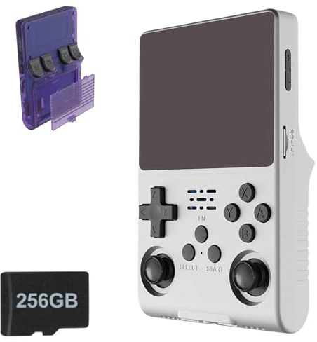 R40S Pro - Console di gioco portatile retrò, mini arcade portatile da 3800 mAh, schermo HD IPS da 3,5, console di gioco retrò, memoria da 256 GB, oltre 30.000 giochi preinstallati
