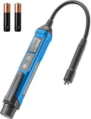 TESMEN TBF-200 Bremsflüssigkeitstester mit 8,5-Zoll Schwanenhals-Sonde, präzisem Tester mit Datenhaltefunktion und 3-farbigem Alarm für DOT3, DOT4, DOT5.1 – Blau