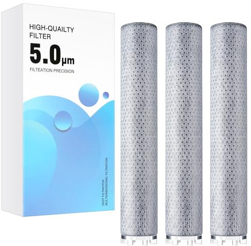 Wothfav Filtro di ricambio per soffione doccia, filtro ACF in fibra di carbonio per acqua dura, cloruro residuo, batteri, metallo pesante (3 pezzi)