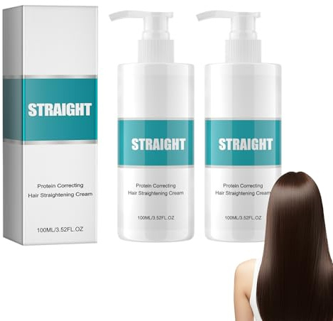 Hppsctink 2pcs Crème lissante, Crème lissante protéinée, Lisse les cheveux rebelles et répare les cheveux abîmés, 2pcs*100ml,shampoo