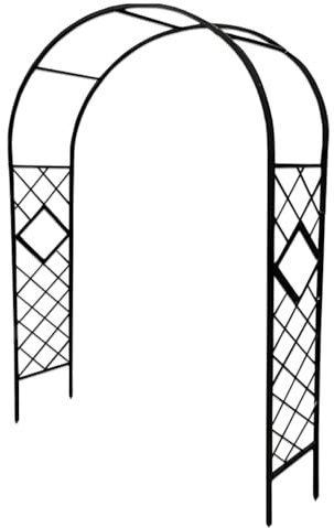 2.30m Hoch Gartenbogen Für Kletterpflanzen,Freien Rosenbogen Hochzeit Torbogen Balkon Rankgitter Pergola Rankbogen Rasen Rosenspalier(Schwarz,W340 x H230cm)