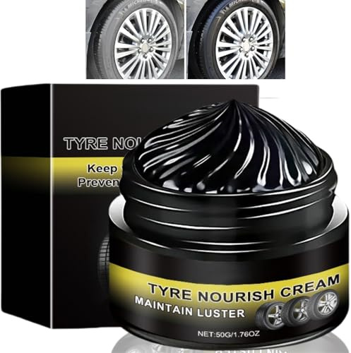 50g Tire Care Wax,Tire Black Shines,Tire Maintenance and Coating Paste,High Gloss Shine Tire Polish,Car Tire Refurbishment Wax,Multipurpose Maintenance Cream for Car,Tire Rust Cleaning,Tire Cleaner