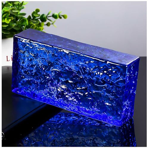 Bloques de Vidrio, Ladrillos de Vidrio Sólido Transparente, Pared Divisoria Decorativa para Separar Habitaciones, Decoración Arquitectónica, Bar, Mesas DIY,Royal Blue,1 Pack