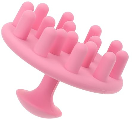 Rosa Silikon Kopfhaut Massagebürste für Shampoo und Massage | Stück, Glatte Griffoberfläche, Einfache Form, Geeignet für Nass und Trockenanwendung Zufällige Farbe
