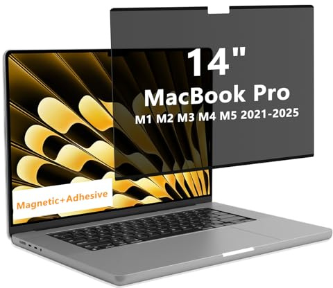 CeiBand Magnético Filtro de Privacidad para MacBook Pro 14 Pulgadas (2025–2021 M5/M4/M3/M2/M1 Pro MAX), Protector de Pantalla Antirreflejo de Luz Azul, Privacy de Film Extraíble para Mac 14