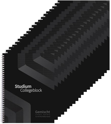 Gemischter Collegeblock A4 20 Stück - 80 Blatt liniert & kariert - 80g | Je Block 80 Blatt mit Lochrand und Mikroperforation, 4-fach gelocht, für Schule, Studium und Büro
