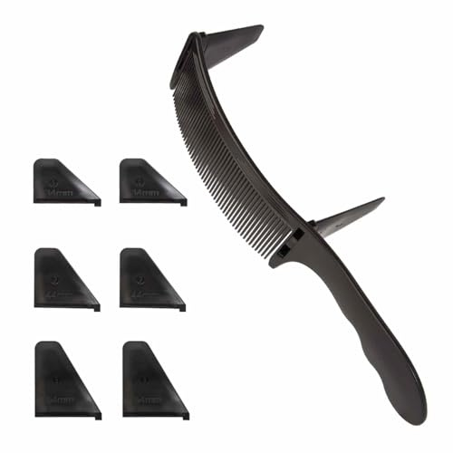 Gebogener Friseurkamm – professioneller Premium-Haarschneide- und Stylistenkamm mit flacher Oberseite für Männer, Friseursalon, Pflegewerkzeug, präzises Fade-Taper-Design, langlebig, hitzebeständig, a