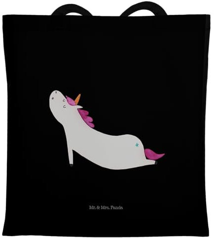 Mr. & Mrs. Panda Tasche Einhorn Yoga - Geschenk, Süß, Witzig, Uni, Sport, Beutel, Tragetasche, Einhörner, Yogamatte, Unicorn, Jutetasche, Laptoptasche, Schultertasche