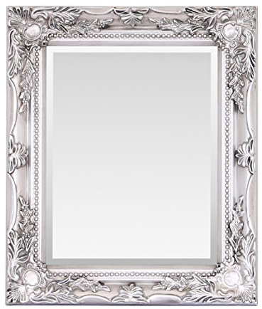 Select Spiegel Enzo Kleiner Tisch Spiegel – French Vintage, antik Barock Stil – 27 cm x 32 cm – Chic Home Decor (Antik Silber)