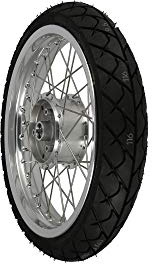 Tuning-Komplettrad hinten 2,5x16 Alufelge + Edelstahlspeichen + Reifen 80/