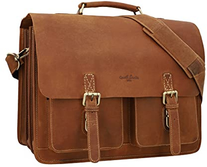 Gusti Gepäckträgertasche Leder - Marco P. Satteltasche Aktentasche Fahrradtasche Lehrertasche Bürotasche Arbeitstasche Ledertasche Vintage Braun