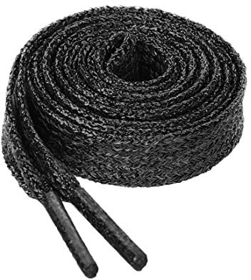 Allegra K Glitter Shiny Metallic Sparkling Shimmery Flat Sneakers Shoelace Shoe Laces Strings 180cm/70.87 Black