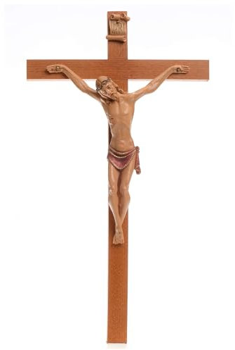 Holyart Crocefisso Fontanini 38x22 Croce Legno Corpo PVC