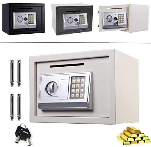Royalswill Fireproof Safe, Digital Safe Steel Construction High Security home Office Electronic Box with 2 Keys for Home, Value Safes ID Papers, A4 Documents, Laptop Computers, Black, 16L: 25x35x25cm