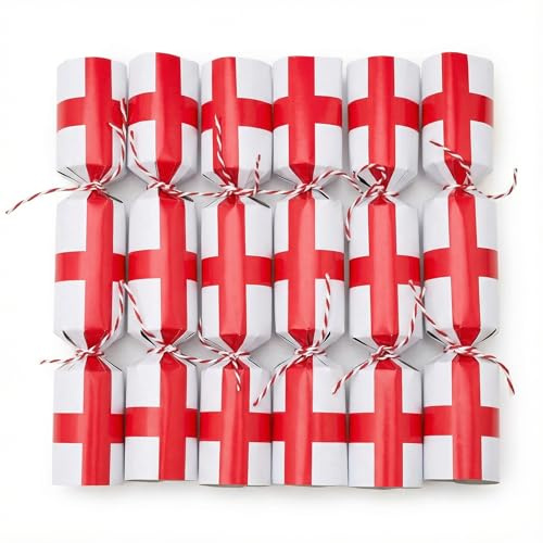 Toyland® 6 Festliche Fußball-Partygeschenke mit England-Flagge – Hüte, Mottos, Druckknöpfe und neuartiges Fußballspiel inklusive