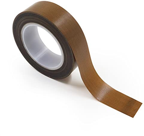 Nastro in teflon in fibra di vetro rivestito in PTFE ad alta temperatura, nastro adesivo in tessuto PTFE per isolamento termico 0,18 mm di spessore per macchine sottovuoto Weston (1,8 cm x 10 m)