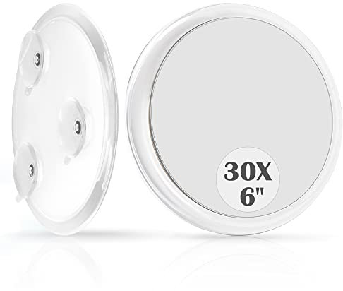 MIYADIVA 30-facher Vergrößerungsspiegel mit Saugnäpfen, Make-up-Spiegel für Schlafzimmer und Duschspiegel, 15,2 cm