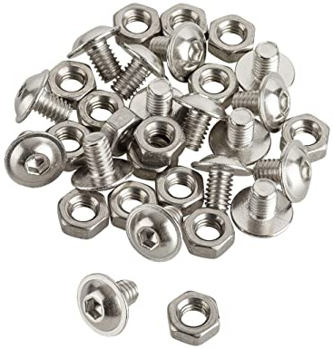 IRKA Schrauben Set M6x8 20 Stück inkl. Muttern aus Edelstahl | Für Rasenkante Comfort & Comfort XXL, Verbindungsschrauben, Befestigungssatz für Metall Beeteinfassung, Robust & Langlebig
