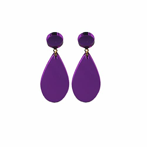 Pendiente Metacrilato Espejo Lagrima (Morado)