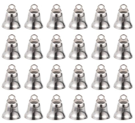 Amosfun 50 Stück die Klingel weihnachtsdeko für Haustiere dekorative Weihnachtsanhänger Handwerk Weihnachten kleine Glocken Weihnachtsglocken Metall schmücken Zubehör Eisen